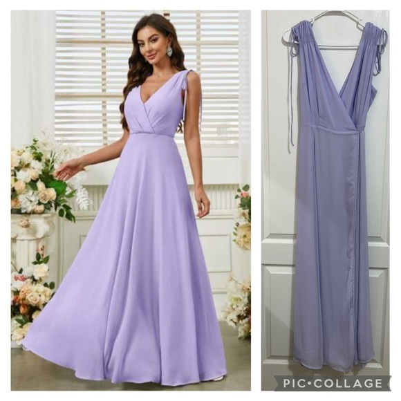Eva Mendes Elegant Lavender Evening Gown maxi dress size M - Picture 1 of 9